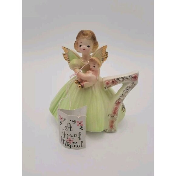 Josef Originals 7 Years Birthday Girl Angel Doll Green Dress Tag And Stickers - Picture 1 of 16